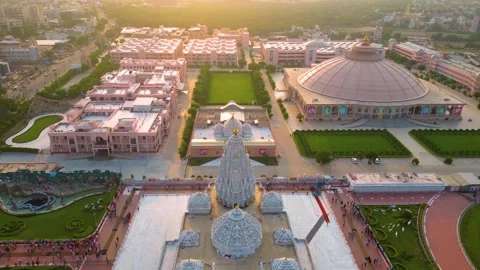 Aerial View of Prem mandir Stock Footage 277284095