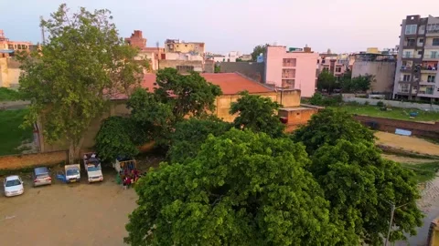 Aerial View of Prem mandir Stock Footage 277284100