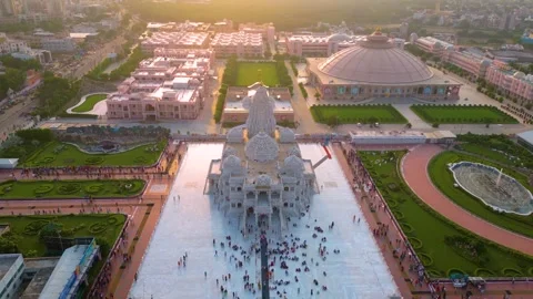 Aerial View of Prem mandir Stock Footage 277284105