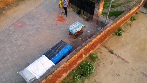 Aerial View of Prem mandir Stock Footage 277284110