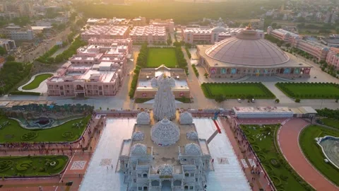Aerial View of Prem mandir Stock Footage 277284112
