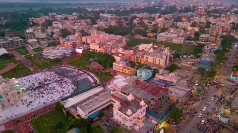 Aerial View of Prem mandir Stock Footage 277284113
