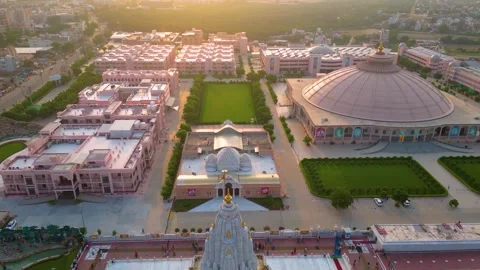 Aerial View of Prem mandir Stock Footage 277284119