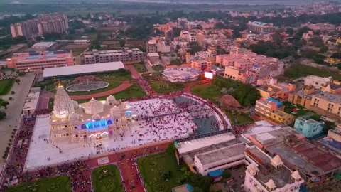 Aerial View of Prem mandir Stock Footage 277284121