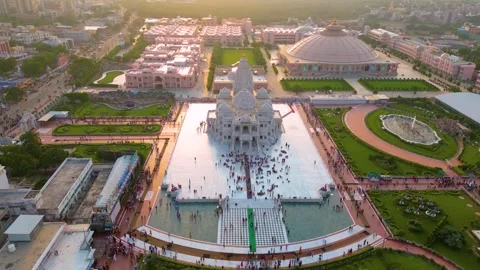 Aerial View of Prem mandir Stock Footage 277284128