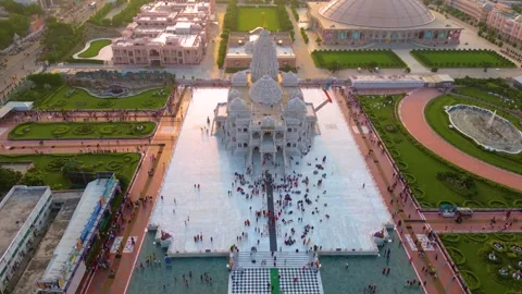 Aerial View of Prem mandir Stock Footage 277284145