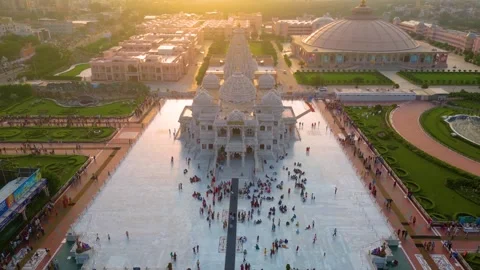 Aerial View of Prem mandir Stock Footage 277284155