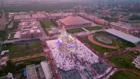 Aerial View of Prem mandir Stock Footage 277284175