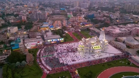 Aerial View of Prem mandir Stock Footage 277284206