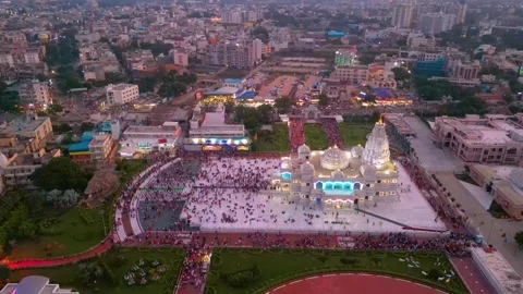 Aerial View of Prem mandir Stock Footage 277284212