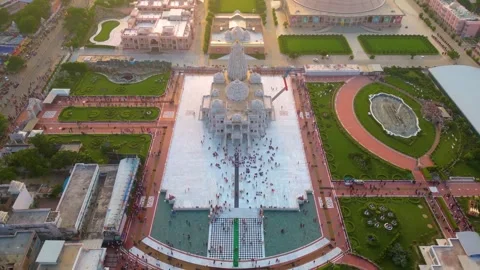Aerial View of Prem mandir Stock Footage 277284215