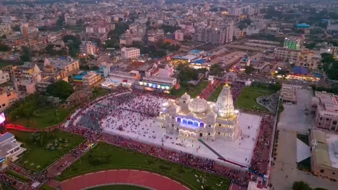 Aerial View of Prem mandir Stock Footage 277284228
