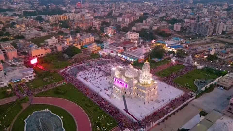 Aerial View of Prem mandir Stock Footage 277284236