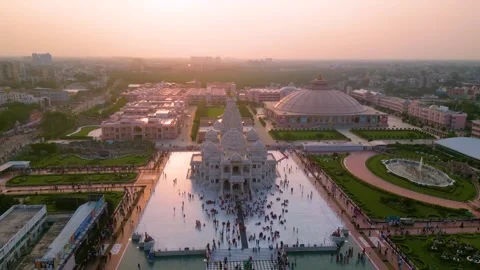 Aerial View of Prem mandir Stock Footage 277284239
