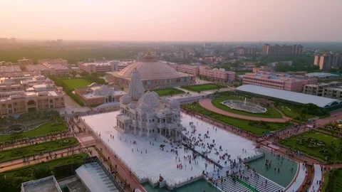 Aerial View of Prem mandir Stock Footage 277284248