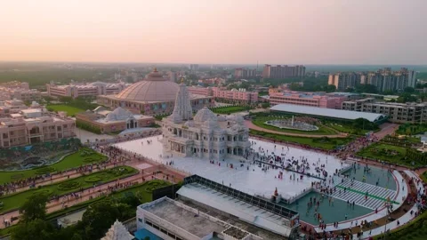 Aerial View of Prem mandir Stock Footage 277284250