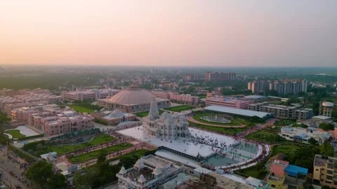 Aerial View of Prem mandir Stock Footage 277284251