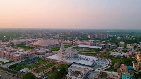 Aerial View of Prem mandir Stock Footage 277284253
