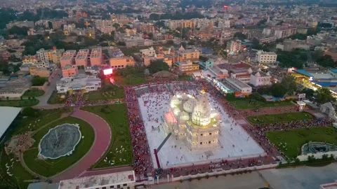 Aerial View of Prem mandir Stock Footage 277284302