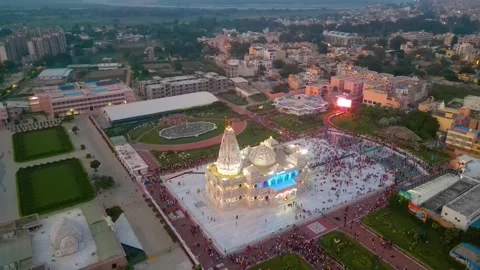 Aerial View of Prem mandir Stock Footage 277284317