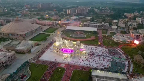 Aerial View of Prem mandir Stock Footage 277284319