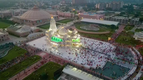Aerial View of Prem mandir Stock Footage 277284331