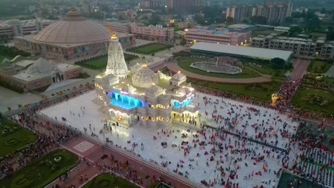 Aerial View of Prem mandir Stock Footage 277284332