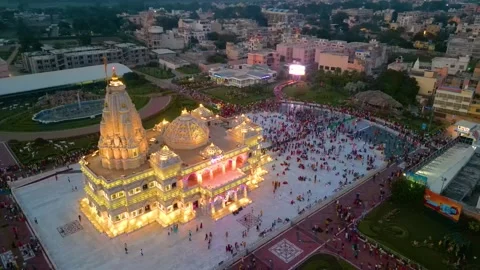 Aerial View of Prem mandir Stock Footage 277284343