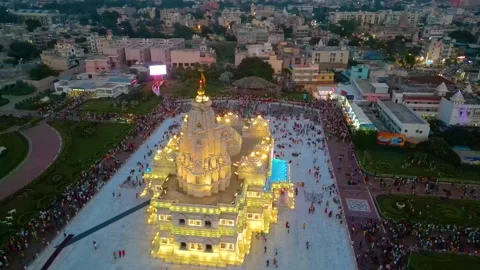 Aerial View of Prem mandir Stock Footage 277284348