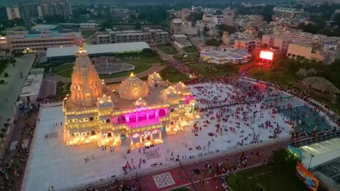 Aerial View of Prem mandir Stock Footage 277284350