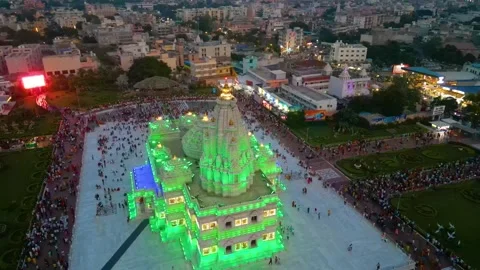 Aerial View of Prem mandir Stock Footage 277284358