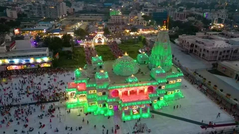 Aerial View of Prem mandir Stock Footage 277284371