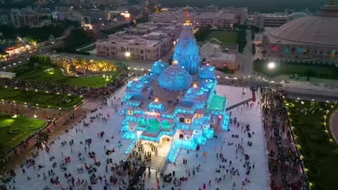 Aerial View of Prem mandir Stock Footage 277284372