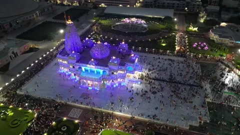 Aerial View of Prem mandir Stock Footage 277284384