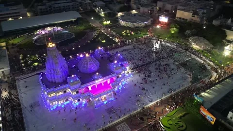 Aerial View of Prem mandir Stock Footage 277284387