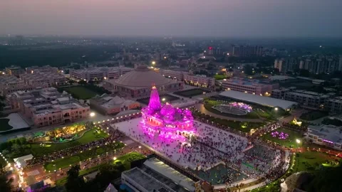 Aerial View of Prem mandir Stock Footage 277284399