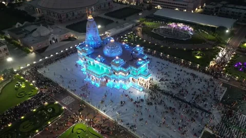 Aerial View of Prem mandir Stock Footage 277284407