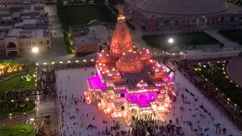 Aerial View of Prem mandir Stock Footage 277284411
