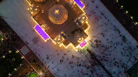 Aerial View of Prem mandir Stock Footage 277284427