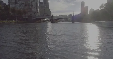 Aerial view of the Princes Bridge. Melbourne Australia. Stock Footage 78465463