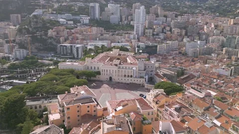 Aerial view of Prince's Palace in Monaco (Palais princier de Monaco) Video stock 201167100