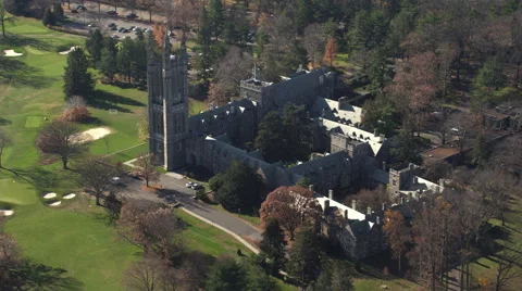 Aerial view of Princeton University's Cleveland Tower. Shot in 2011. Stock Footage