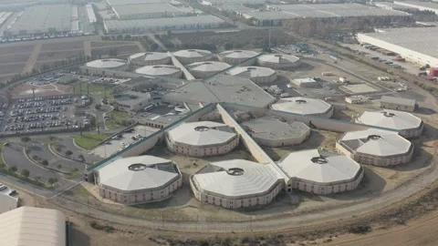Aerial view of prison correctional facility center holding incarcerated inmates Stock Footage 257384662