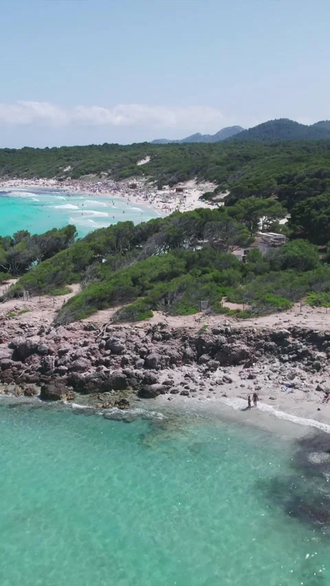 Aerial View Pristine Cala Molto Cala Agulla Beaches Mallorca Spain Video stock 333646016