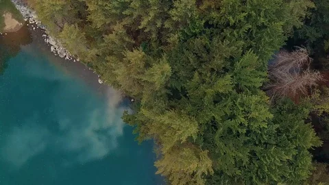 Aerial view of pristine small lake  Stock Footage 112175507