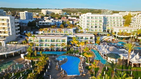 Aerial view of a Protaras beach resort in Cyprus. Stock Footage 341864992