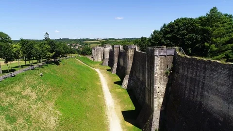 Aerial view of Provins Stock Footage 93141622