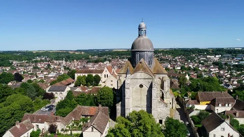Aerial view of Provins Stock Footage 93143372