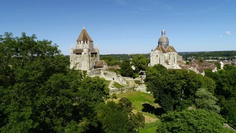 Aerial view of Provins Stock Footage 93144566