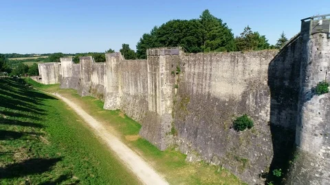 Aerial view of Provins Stock Footage 93145898